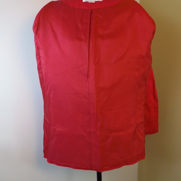 Vintage Chaus Women's 100% Linen Red Blazer SZ 12 Costumer 70s Officewear - Picture 4 of 10